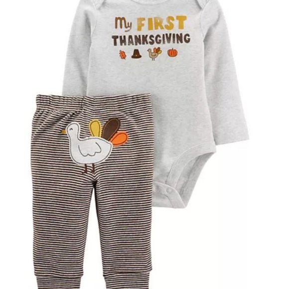 Carter's Matching Sets Nwt Nb Boy Girl Turkey My First Thanksgiving